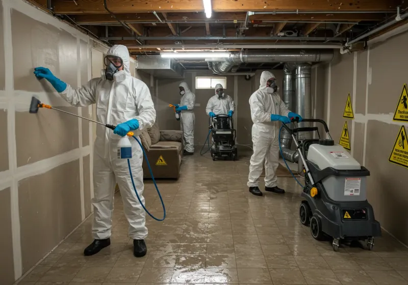 Basement Moisture Removal and Structural Drying process in Germantown, OH